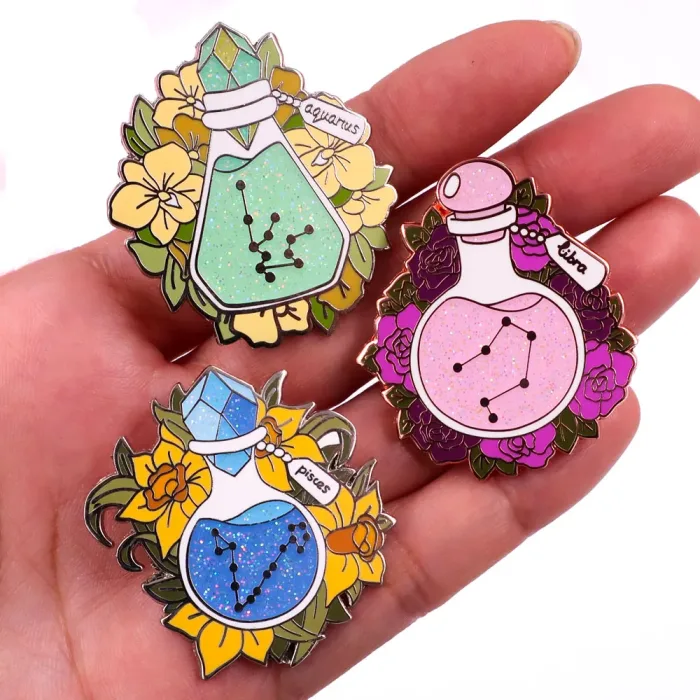 enamel pin glitter 2